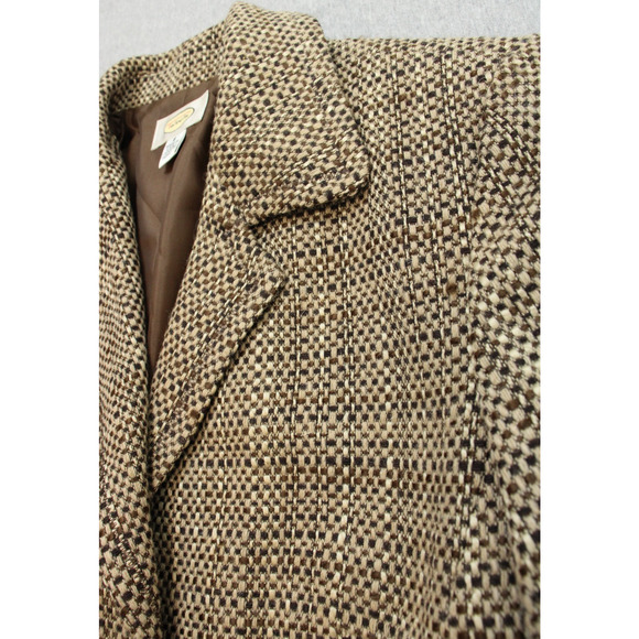 Talbots Blazer Womens Size 8 Brown 2 Button Front Wool Blend Long Sleeve - Picture 7 of 13